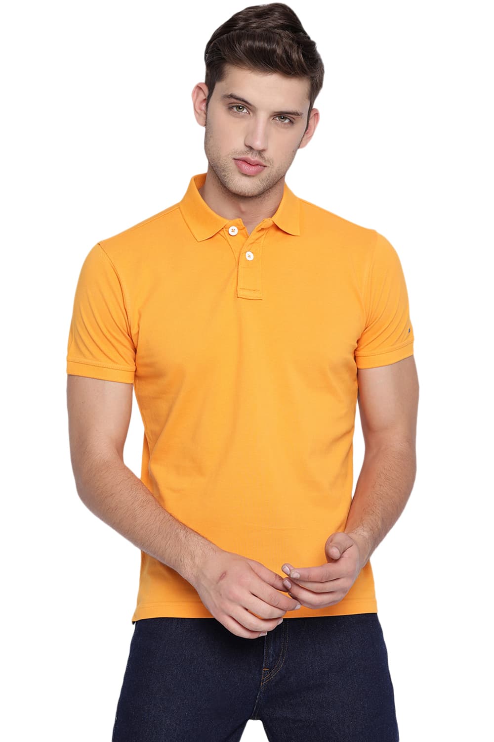 BASICS MUSCLE FIT POLO T SHIRT