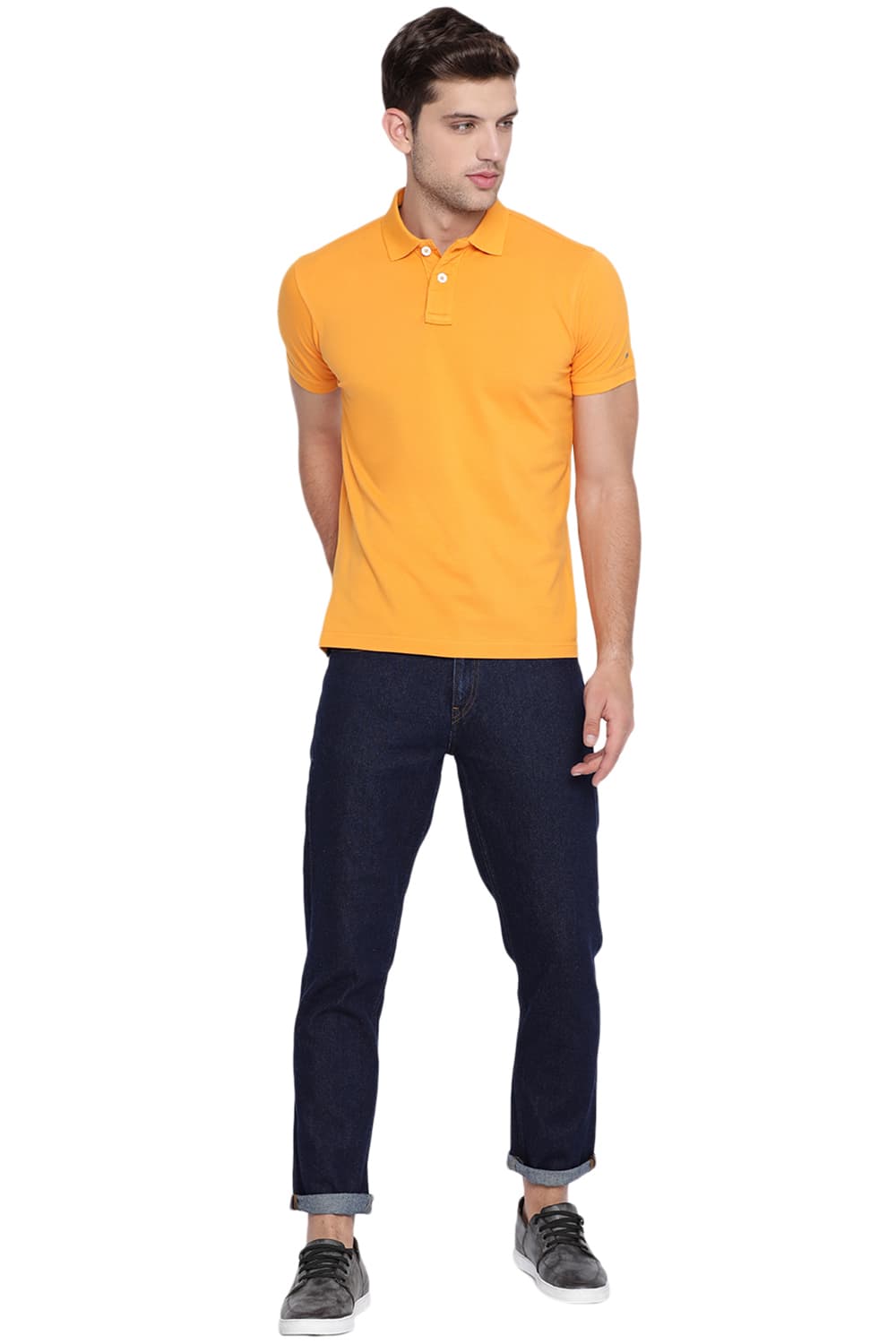 BASICS MUSCLE FIT POLO T SHIRT