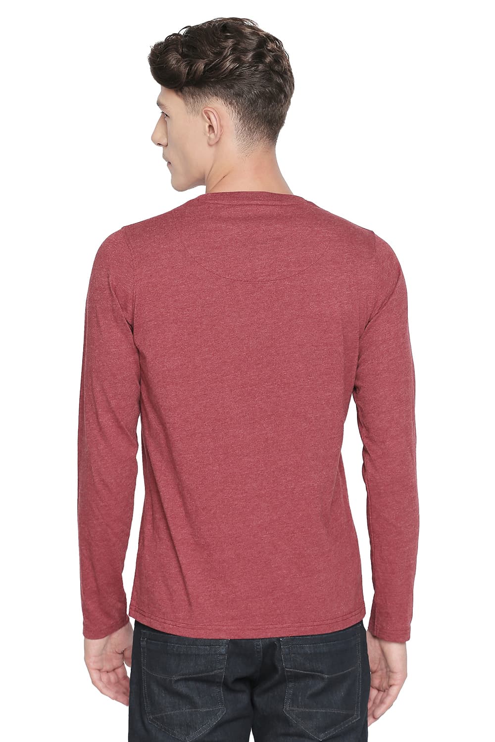 BASICS MUSCLE FIT CREW NECK LONG SLEEVE T SHIRT