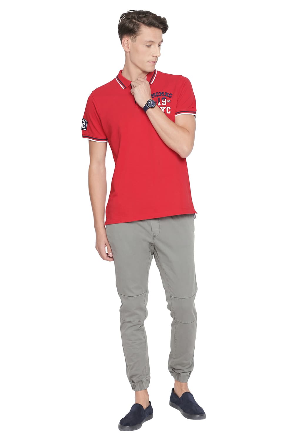 BASICS MUSCLE FIT POLO T SHIRT