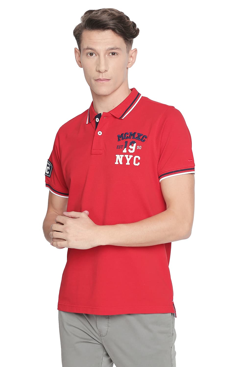 BASICS MUSCLE FIT POLO T SHIRT