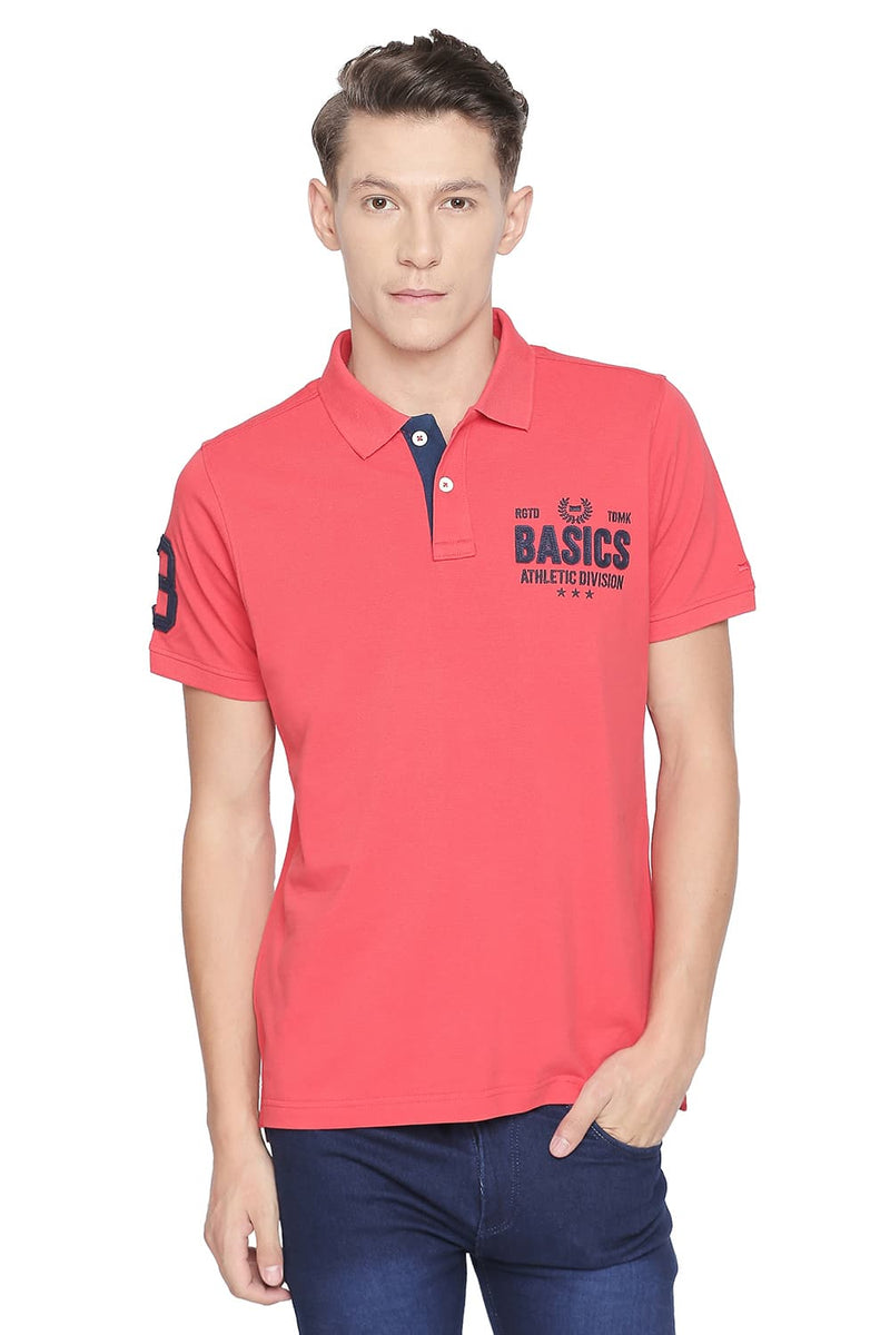 BASICS MUSCLE FIT POLO T SHIRT