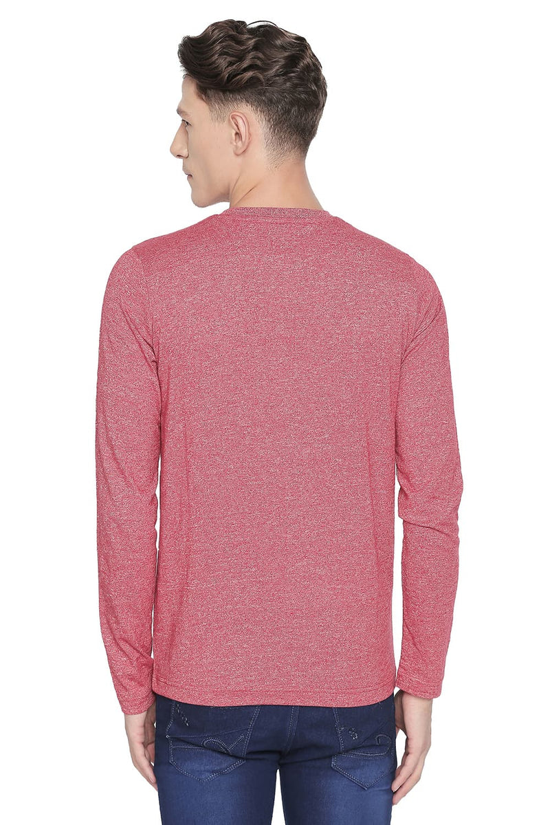 BASICS MUSCLE FIT HENLEY LONG SLEEVE T SHIRT