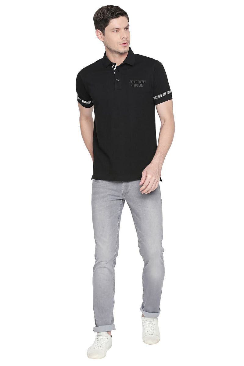 BASICS MUSCLE FIT POLO T SHIRT