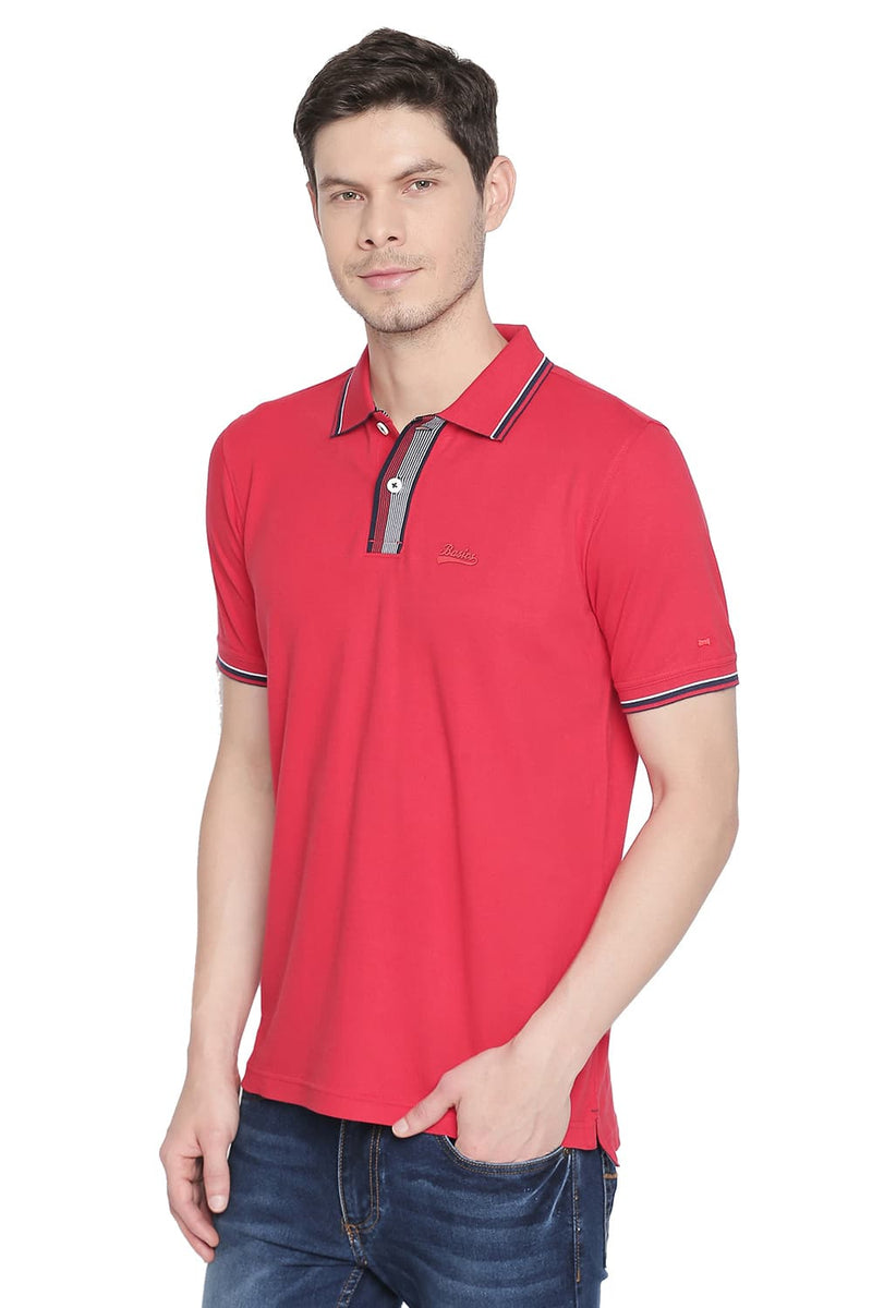 BASICS MUSCLE FIT POLO STRETCH T SHIRT