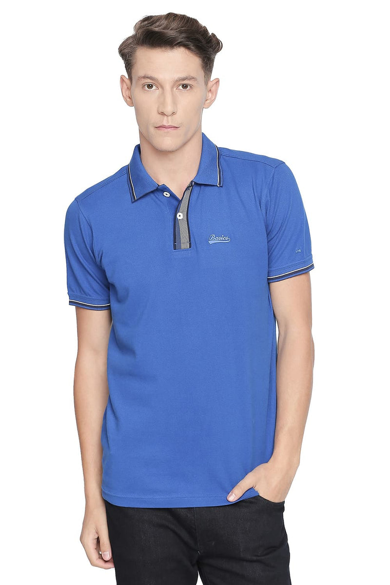 BASICS MUSCLE FIT POLO STRETCH T SHIRT