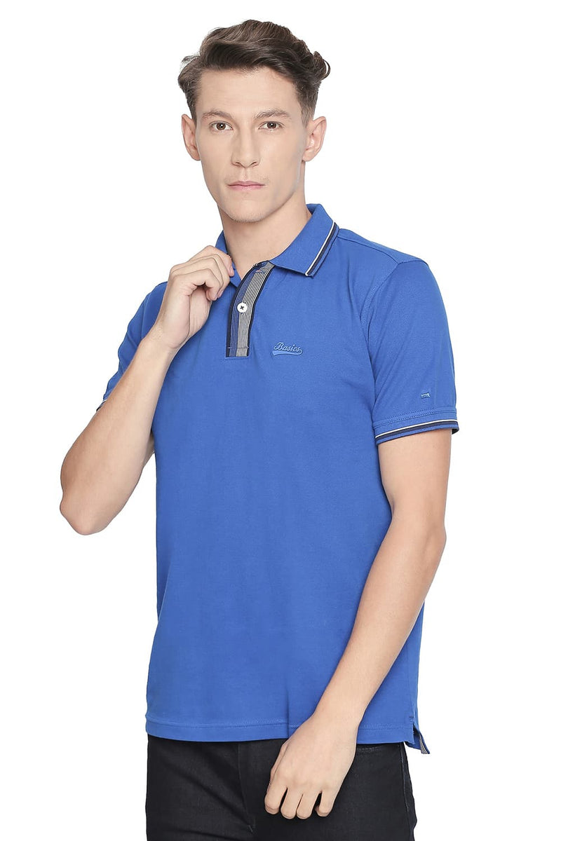 BASICS MUSCLE FIT POLO STRETCH T SHIRT