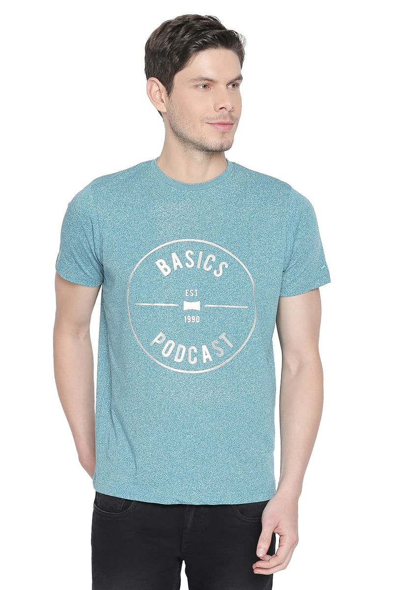 BASICS MUSCLE FIT CREW NECK T SHIRT