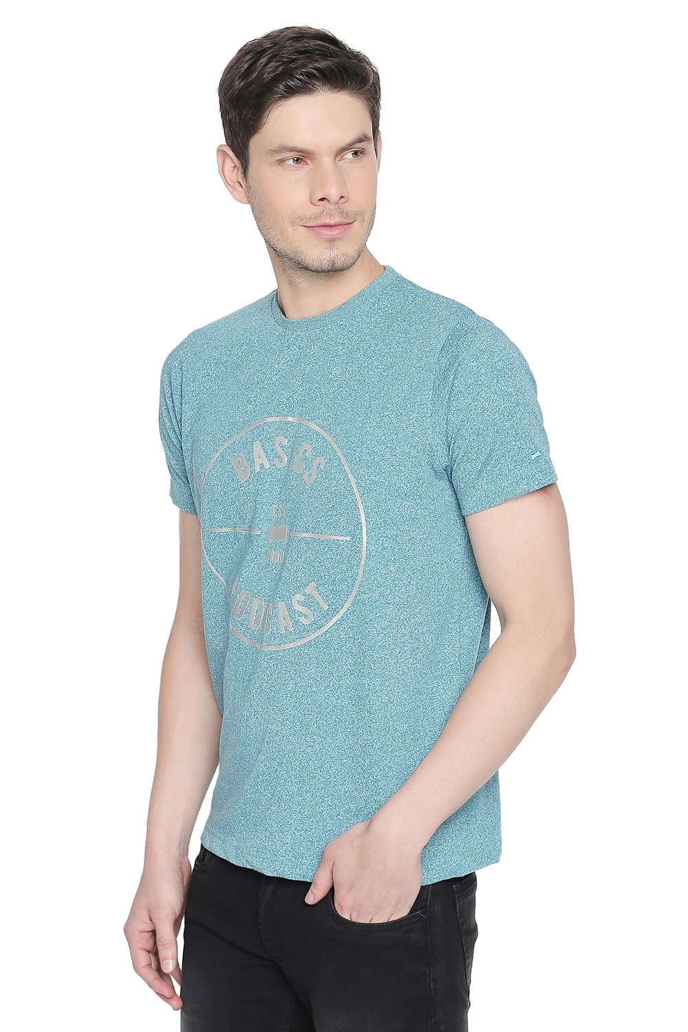 BASICS MUSCLE FIT CREW NECK T SHIRT