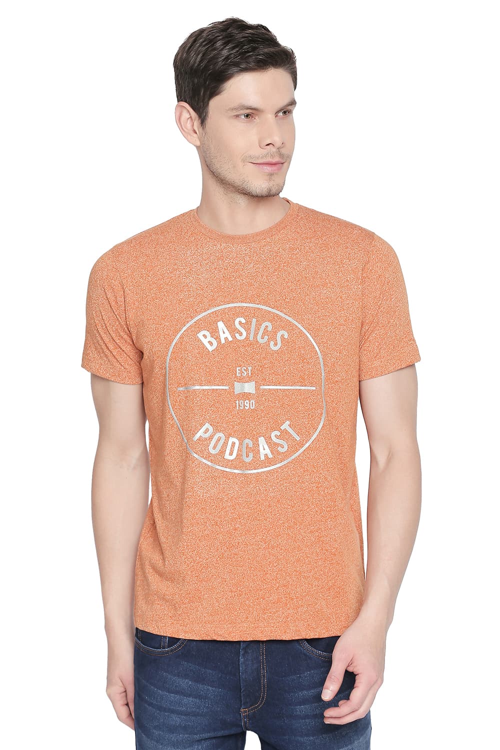 BASICS MUSCLE FIT CREW NECK T SHIRT