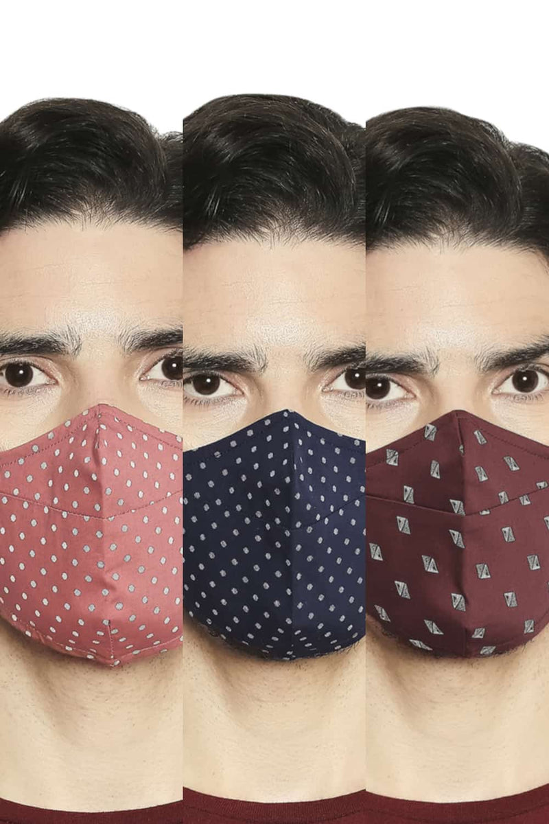 BASICS UNISEX REUSABLE STRUCTURE MASK PACK OF THREE