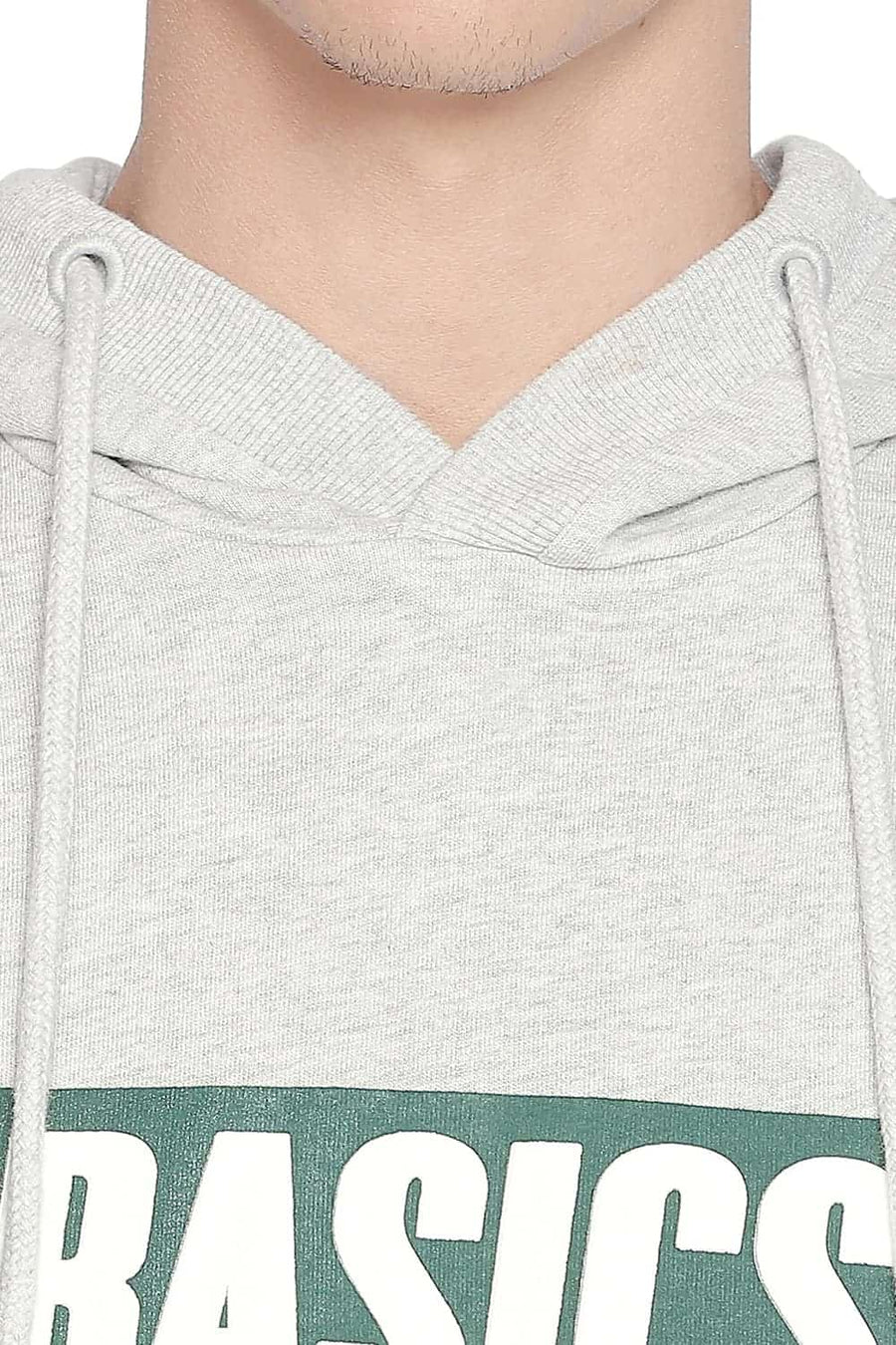 BASICS MUSCLE FIT CLOUD HEATHER HOODED PULLOVER KNIT JACKET