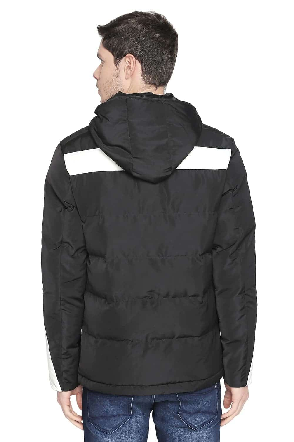 BASICS COMFORT FIT PUFFER JACKET WITH DETACHABLE HOOD