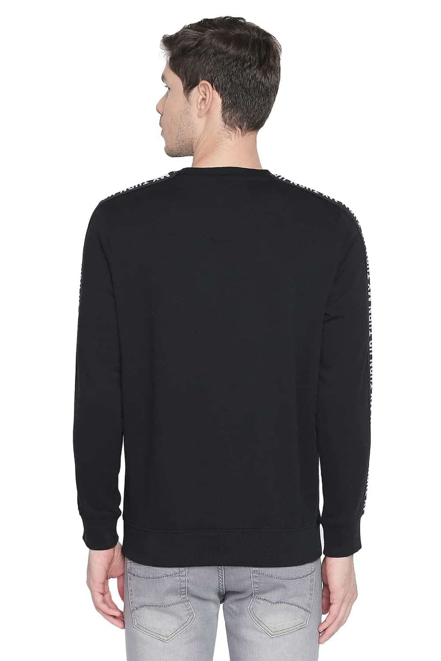 BASICS MUSCLE FIT BLACK BEAUTY CREW NECK PULLOVER KNIT JACKET
