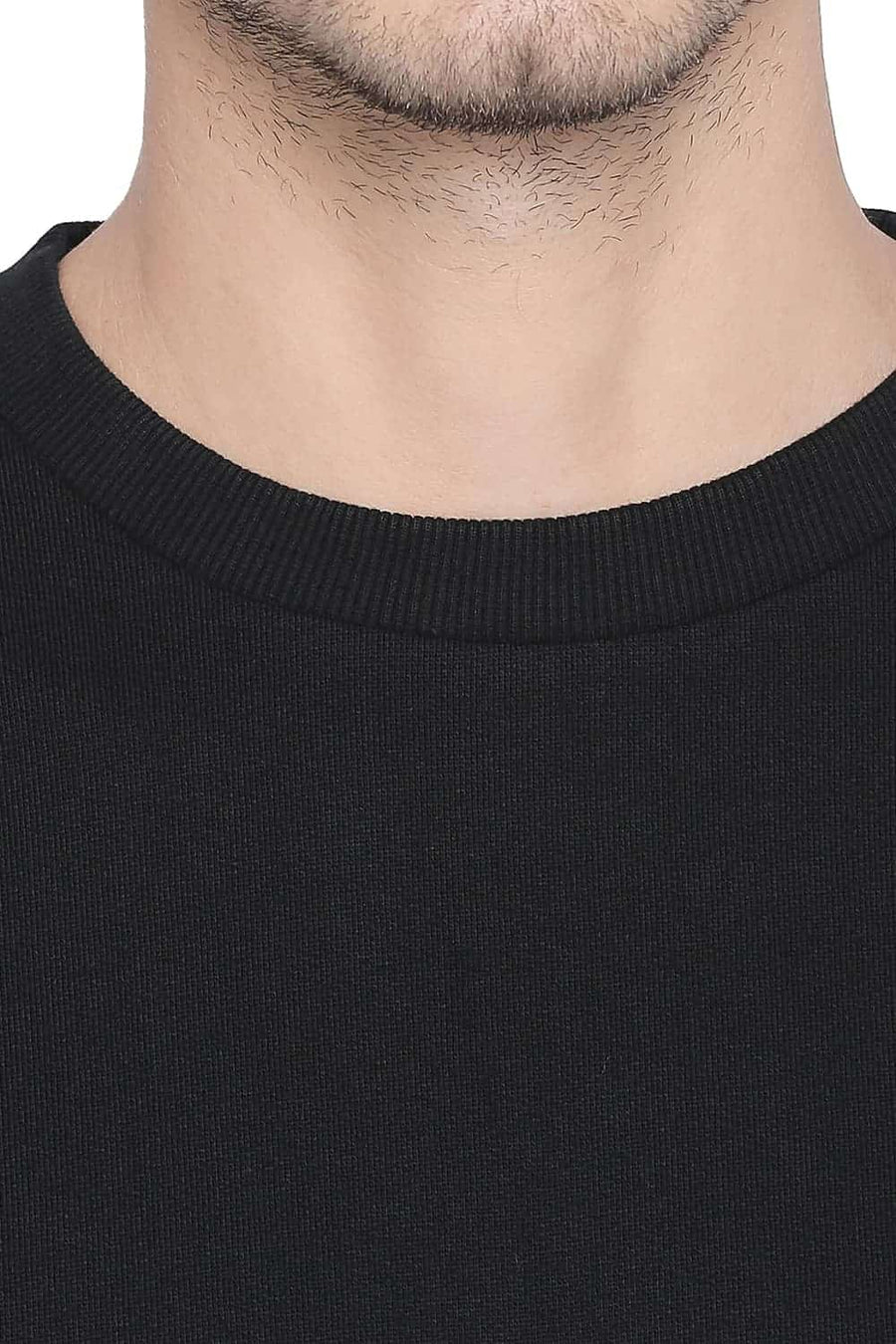 BASICS MUSCLE FIT BLACK BEAUTY CREW NECK PULLOVER KNIT JACKET