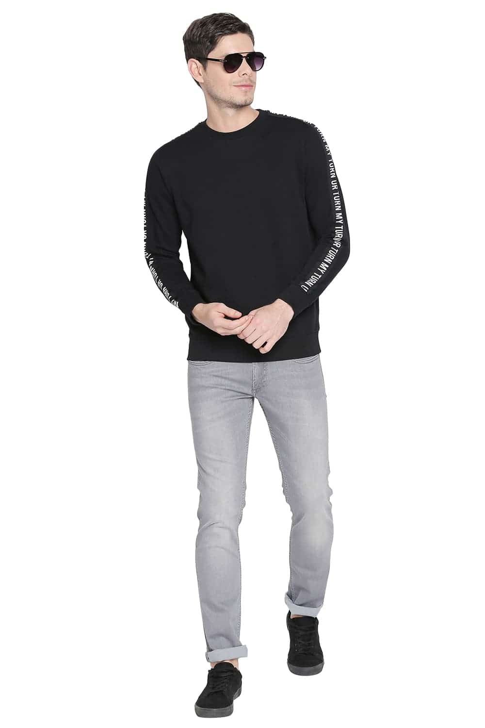 BASICS MUSCLE FIT CREW NECK PULLOVER KNIT JACKET