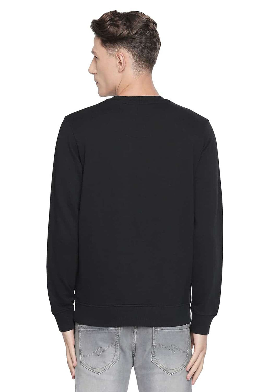 BASICS MUSCLE FIT BLACK BEAUTY CREW NECK PULLOVER KNIT JACKET