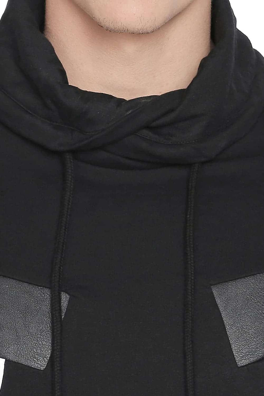 BASICS MUSCLE FIT BLACK BEAUTY HIGH NECK PULLOVER KNIT JACKET