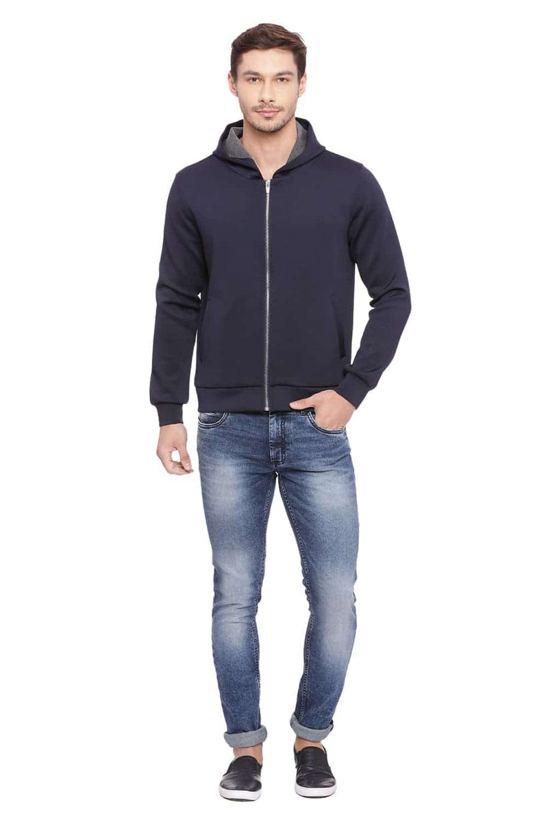 BASICS MUSCLE FIT HOODED KNIT JACKET