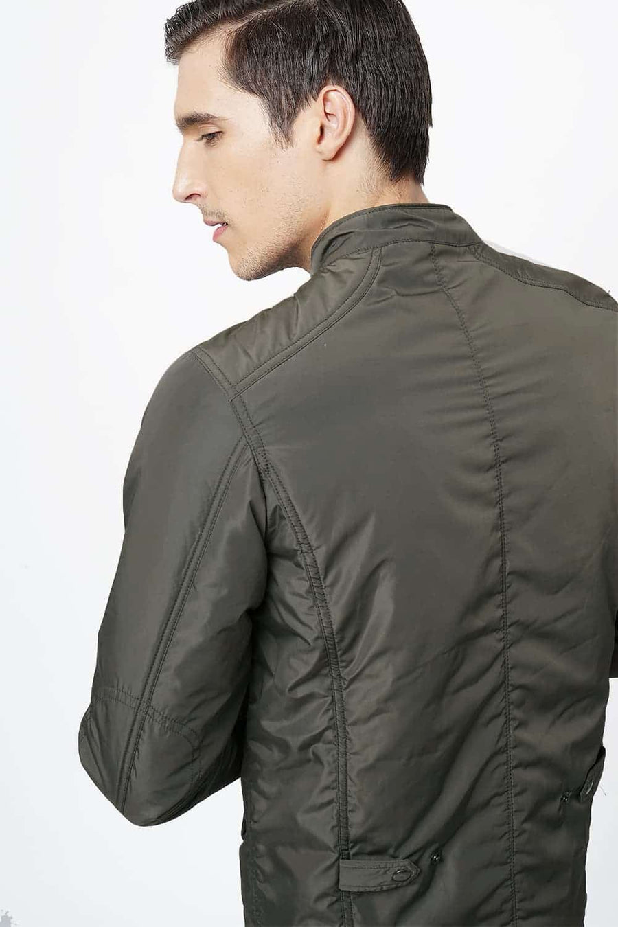 BASICS COMFORT FIT THYME GREEN POLYFILL JACKET