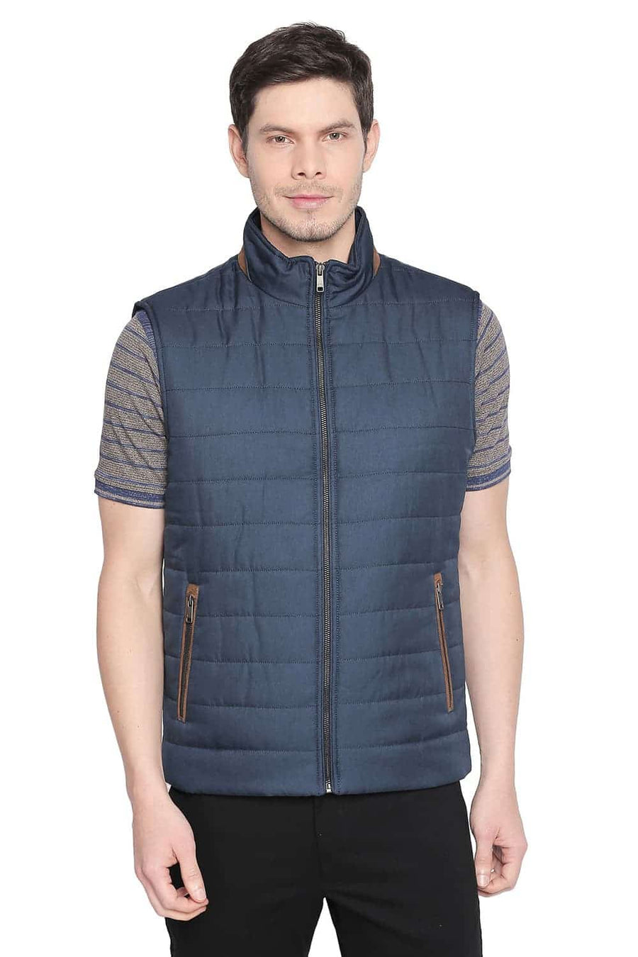 BASICS COMFORT FIT REFLECTING POND SLEEVE LESS POLY FILL JACKET