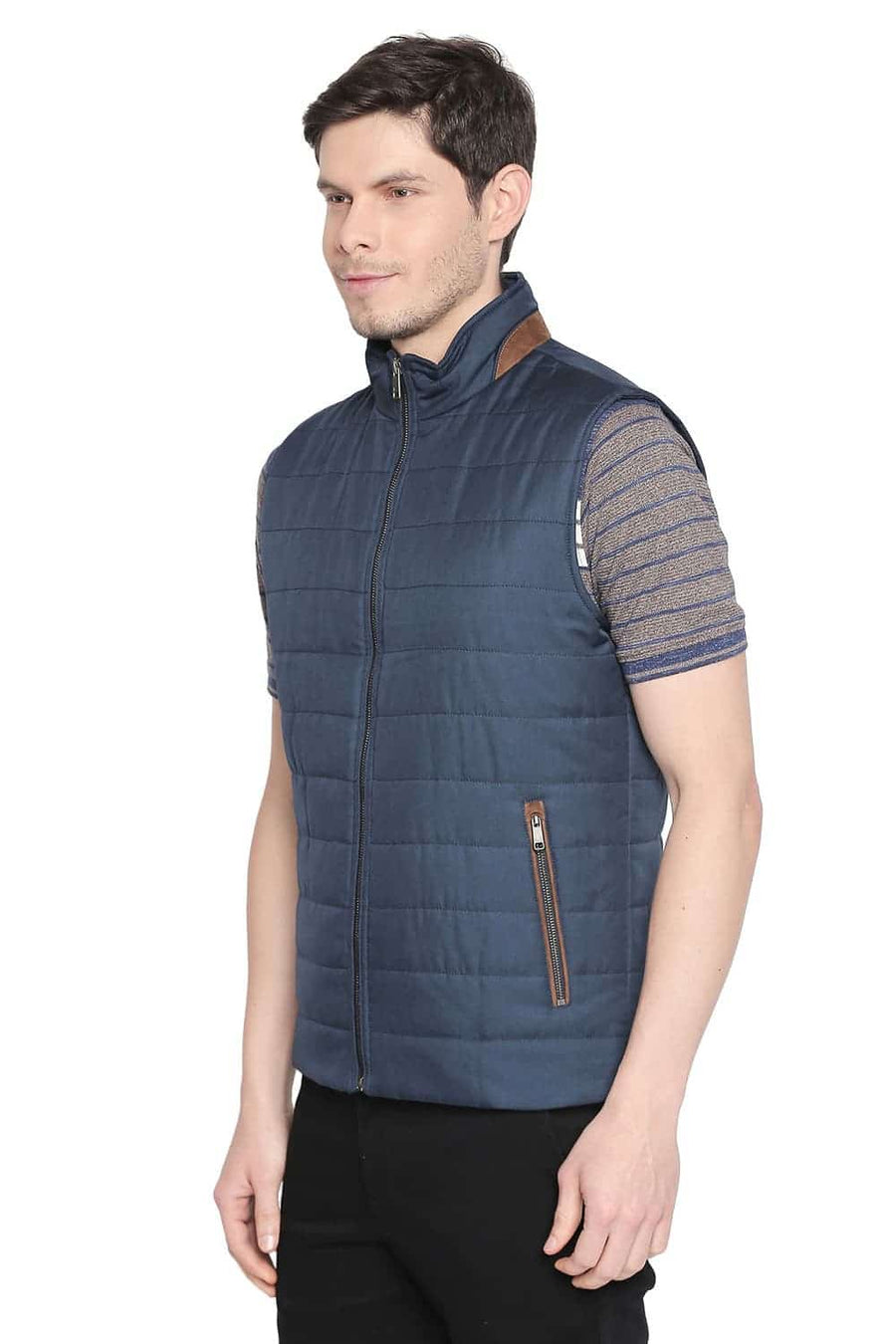 BASICS COMFORT FIT REFLECTING POND SLEEVE LESS POLY FILL JACKET