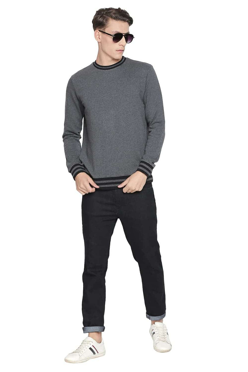 BASICS MUSCLE FIT CREW NECK PULLOVER KNIT JACKET