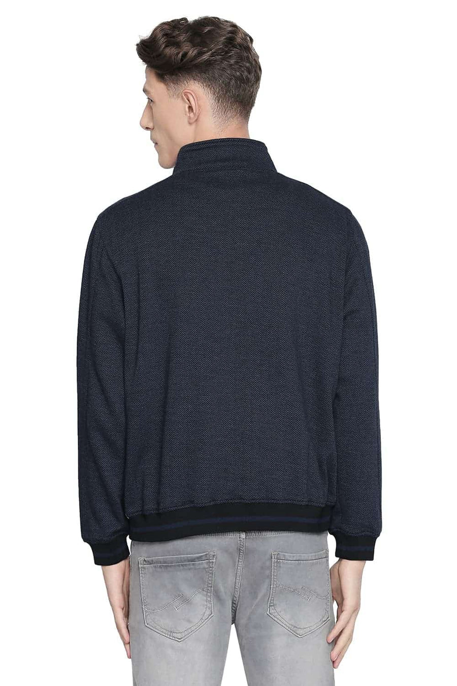 BASICS COMFORT FIT MOOD INDIGO CIRCULAR KNIT JACKET