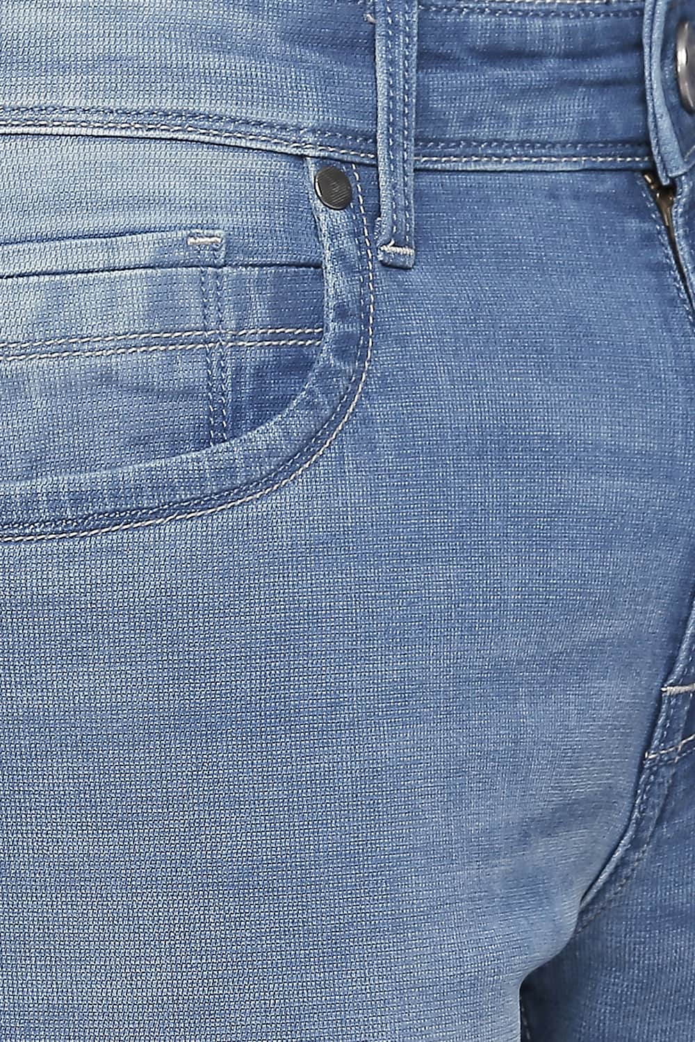 BASICS BLADE FIT FADED DENIM STRETCH JEANS