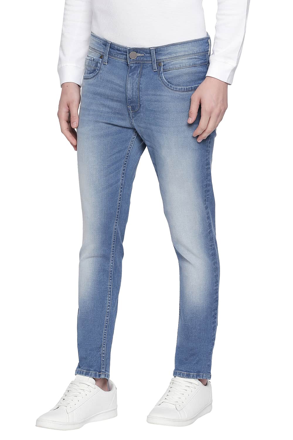 BASICS BLADE FIT FADED DENIM STRETCH JEANS