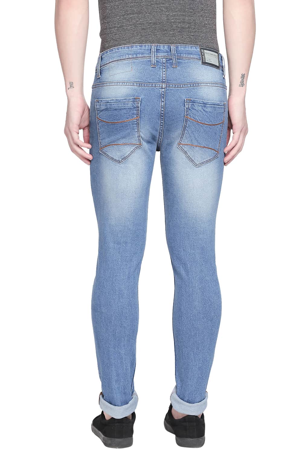 BASICS TORQUE FIT FADED DENIM STRETCH JEANS