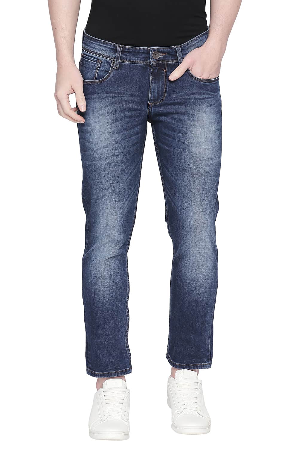 BASICS TORQUE FIT ENSIGN BLUE STRETCH JEANS