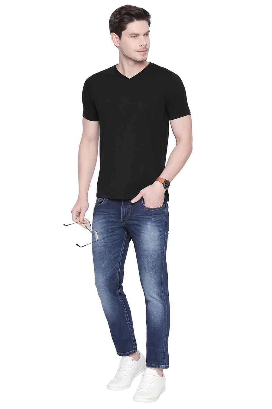 BASICS TORQUE FIT ENSIGN BLUE STRETCH JEANS