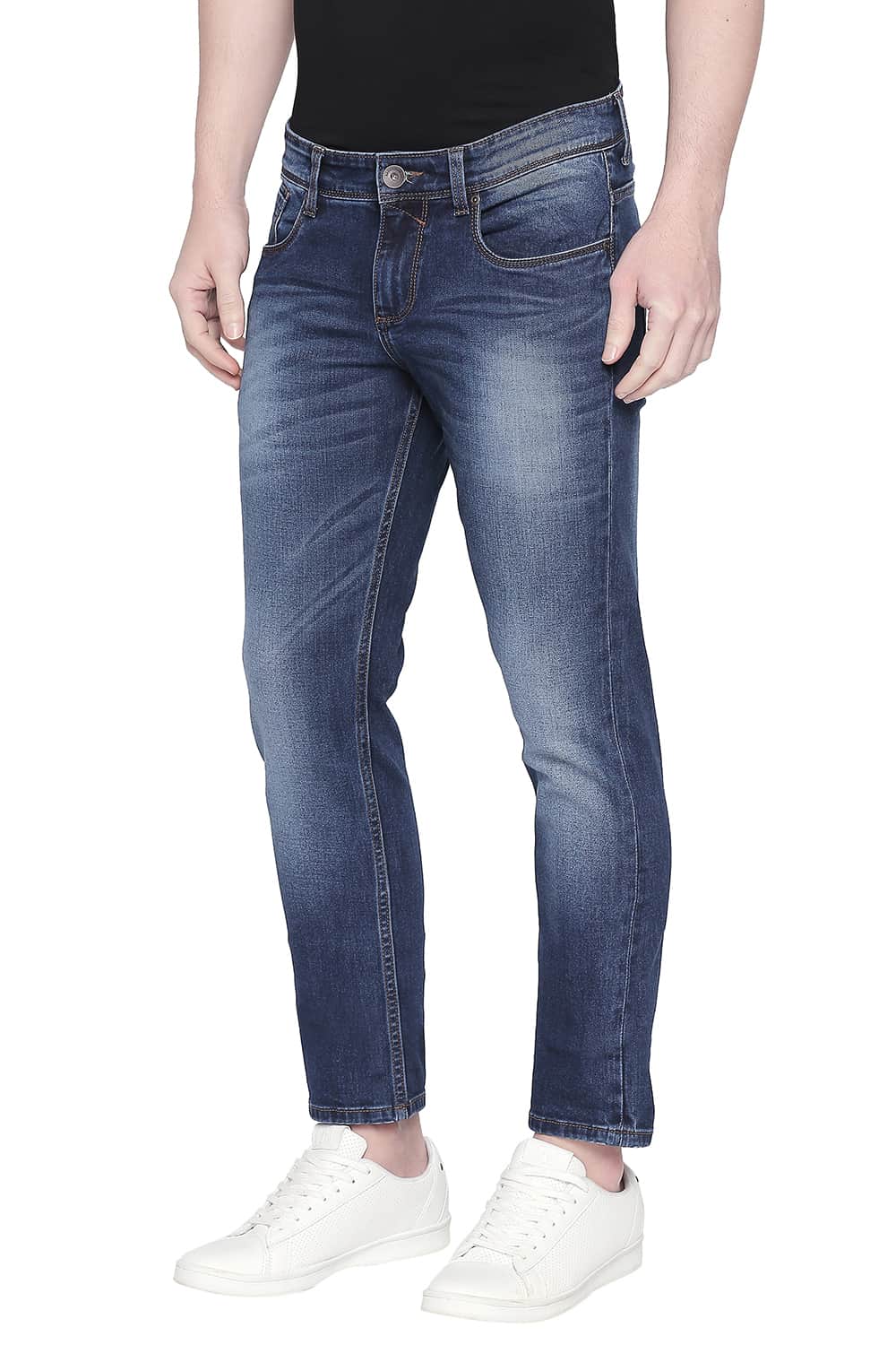BASICS TORQUE FIT ENSIGN BLUE STRETCH JEANS