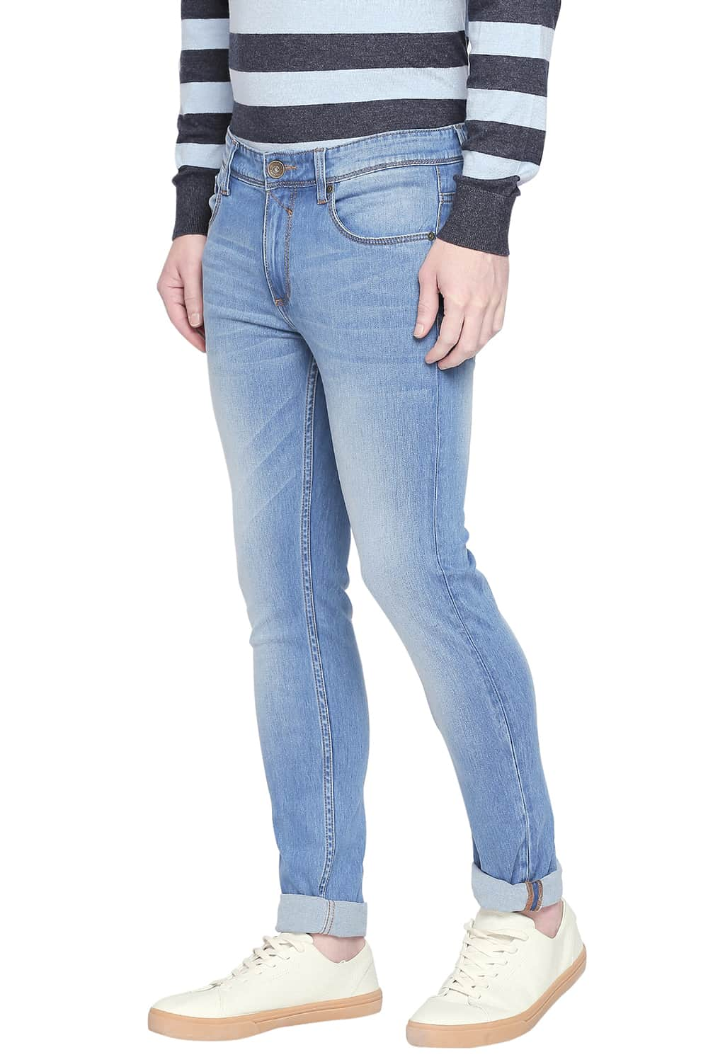 BASICS BLADE FIT FADED DENIM STRETCH JEANS