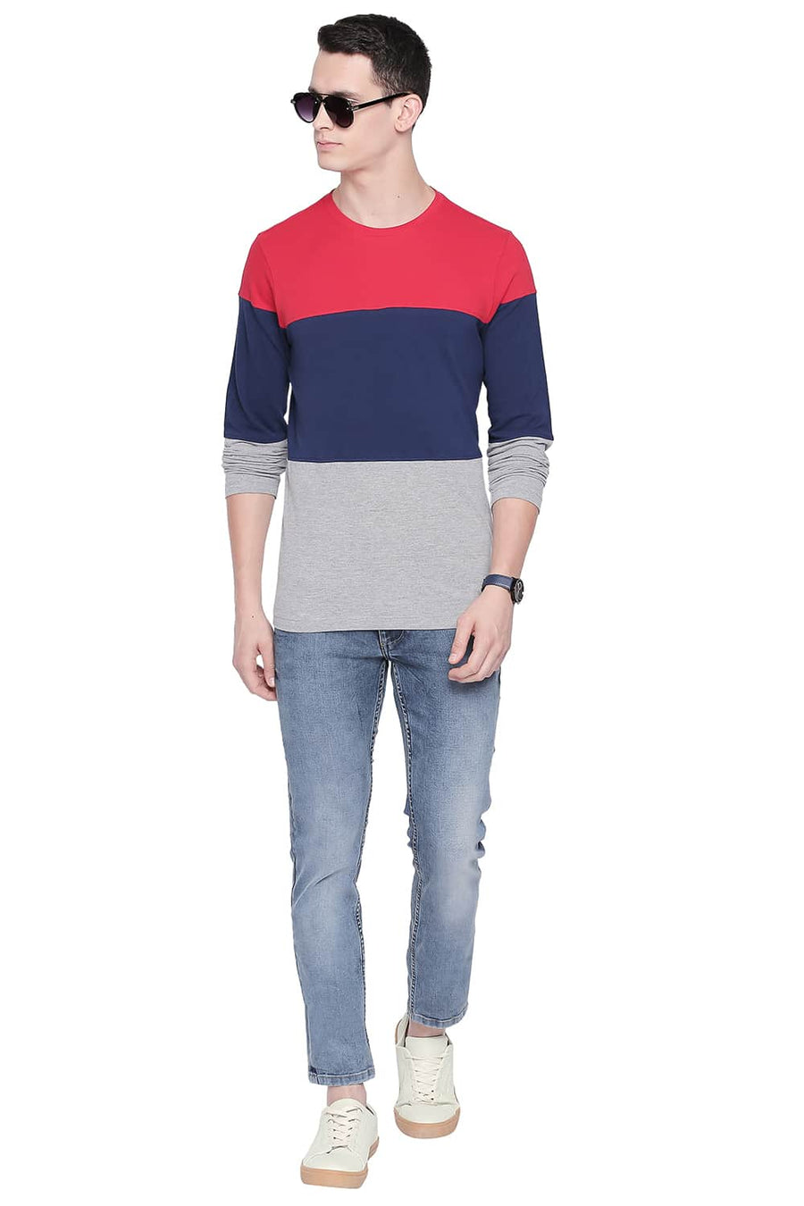 BASICS BLADE FIT DUSTY DLUE STRETCH JEANS