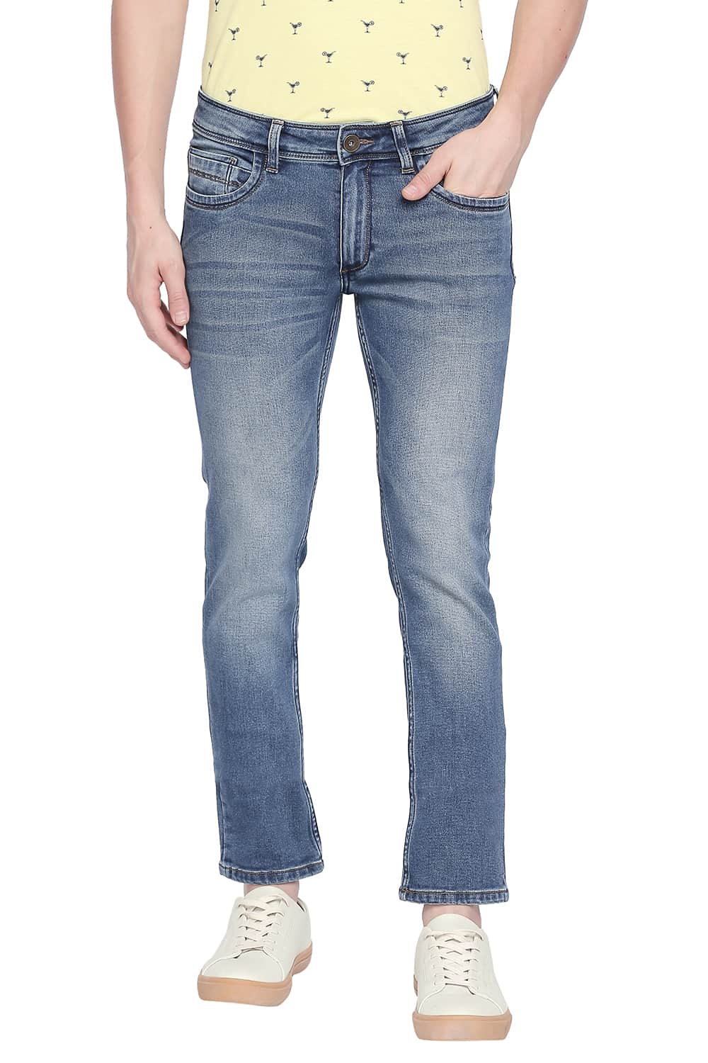 BASICS BLADE FIT COPEN BLUE STRETCH JEANS