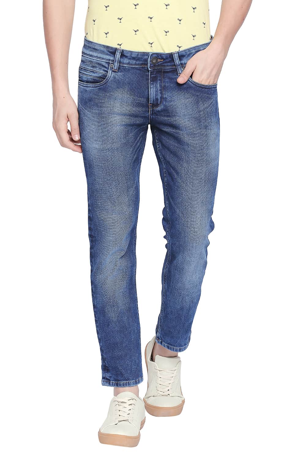 BASICS TORQUE FIT ENSIGN BLUE STRETCH JEANS