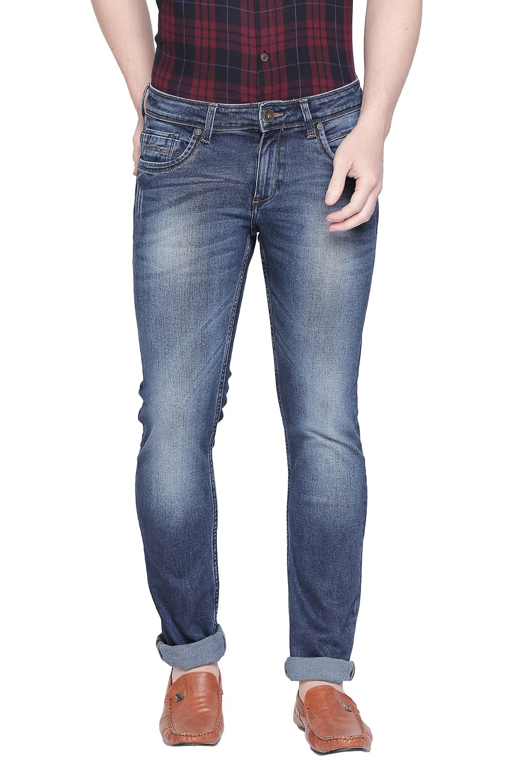 BASICS TORQUE FIT MOROCCAN BLUE STRETCH JEANS