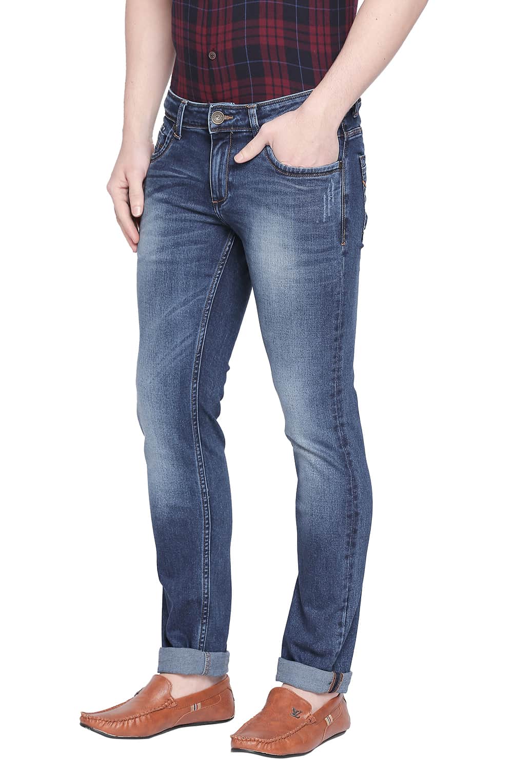 BASICS TORQUE FIT MOROCCAN BLUE STRETCH JEANS