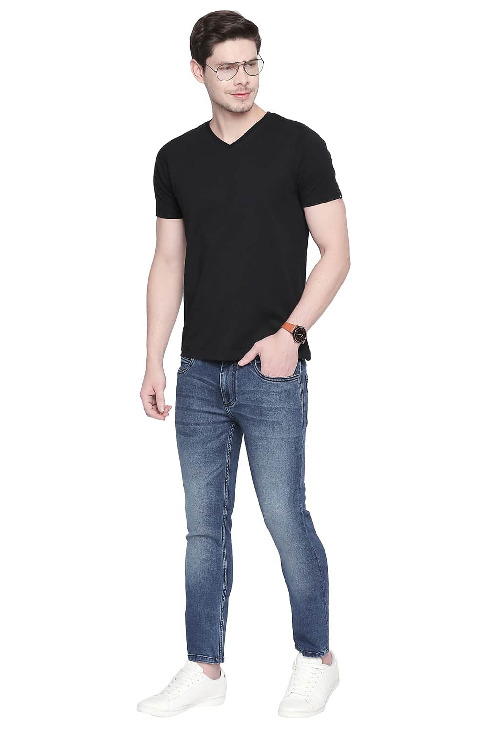 BASICS TORQUE FIT ENSIGN BLUE STRETCH JEANS