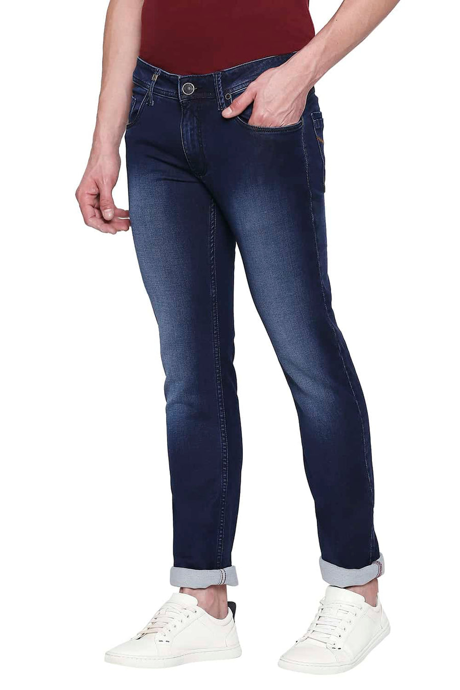 BASICS TORQUE FIT ESTATE BLUE STRETCH JEANS
