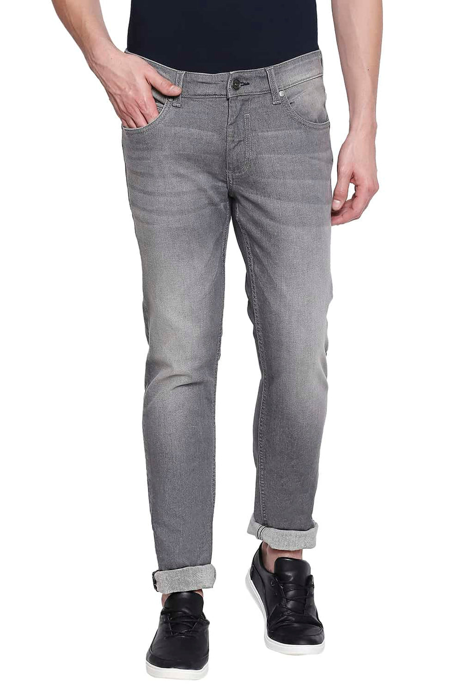 BASICS BLADE FIT SMOKED PEARL STRETCH JEANS