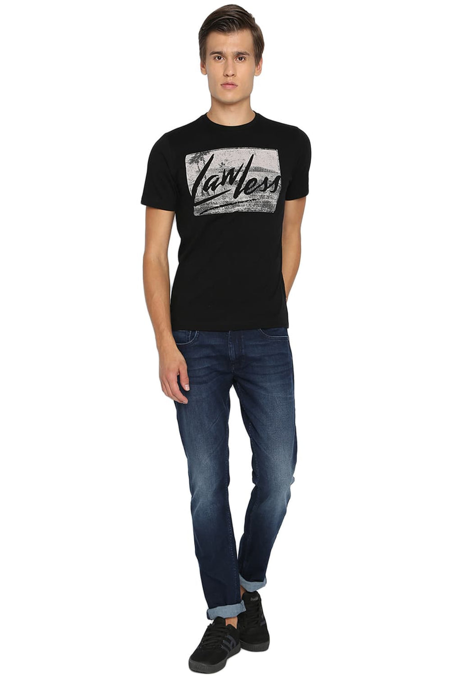 BASICS BLADE FIT MEDIEVAL BLUE INDIGO STRETCH JEANS