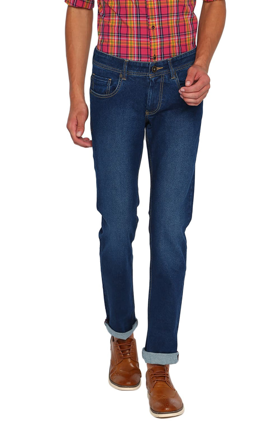 BASICS TORQUE FIT TRUE NAVY INDIGO STRETCH JEANS