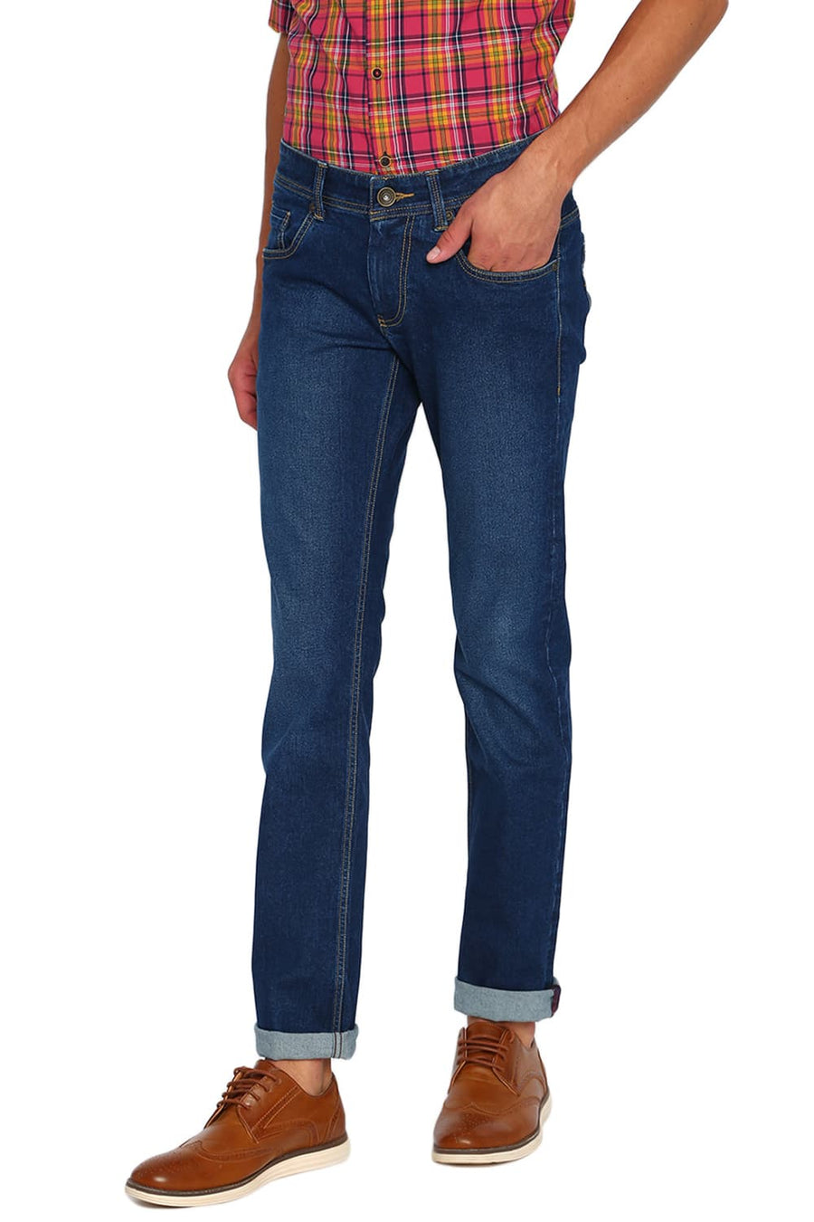 BASICS TORQUE FIT TRUE NAVY INDIGO STRETCH JEANS
