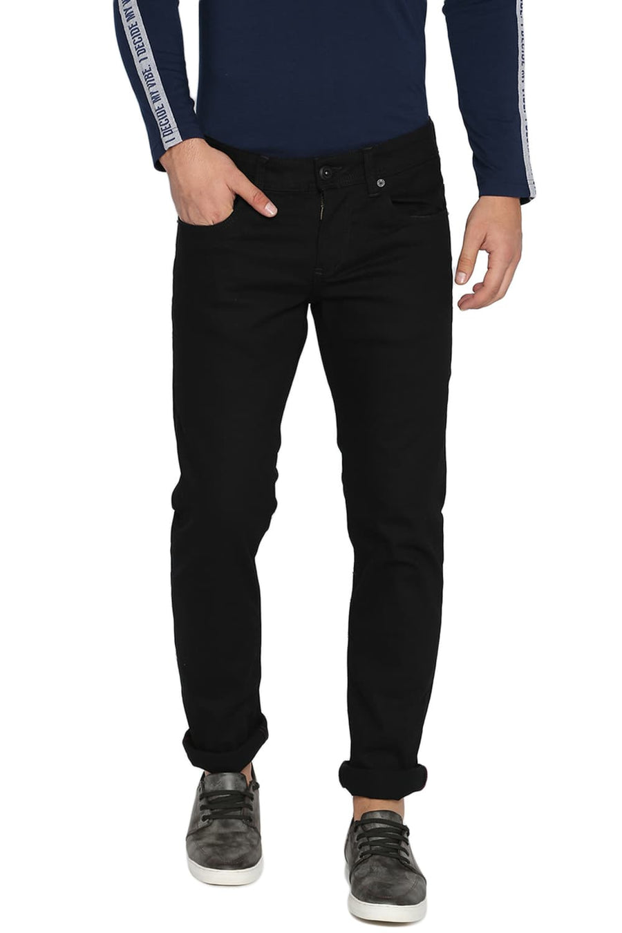 BASICS TORQUE FIT JET BLACK INDIGO STRETCH JEANS