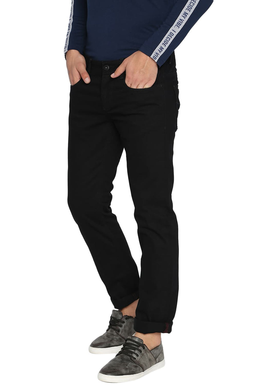 BASICS TORQUE FIT JET BLACK INDIGO STRETCH JEANS