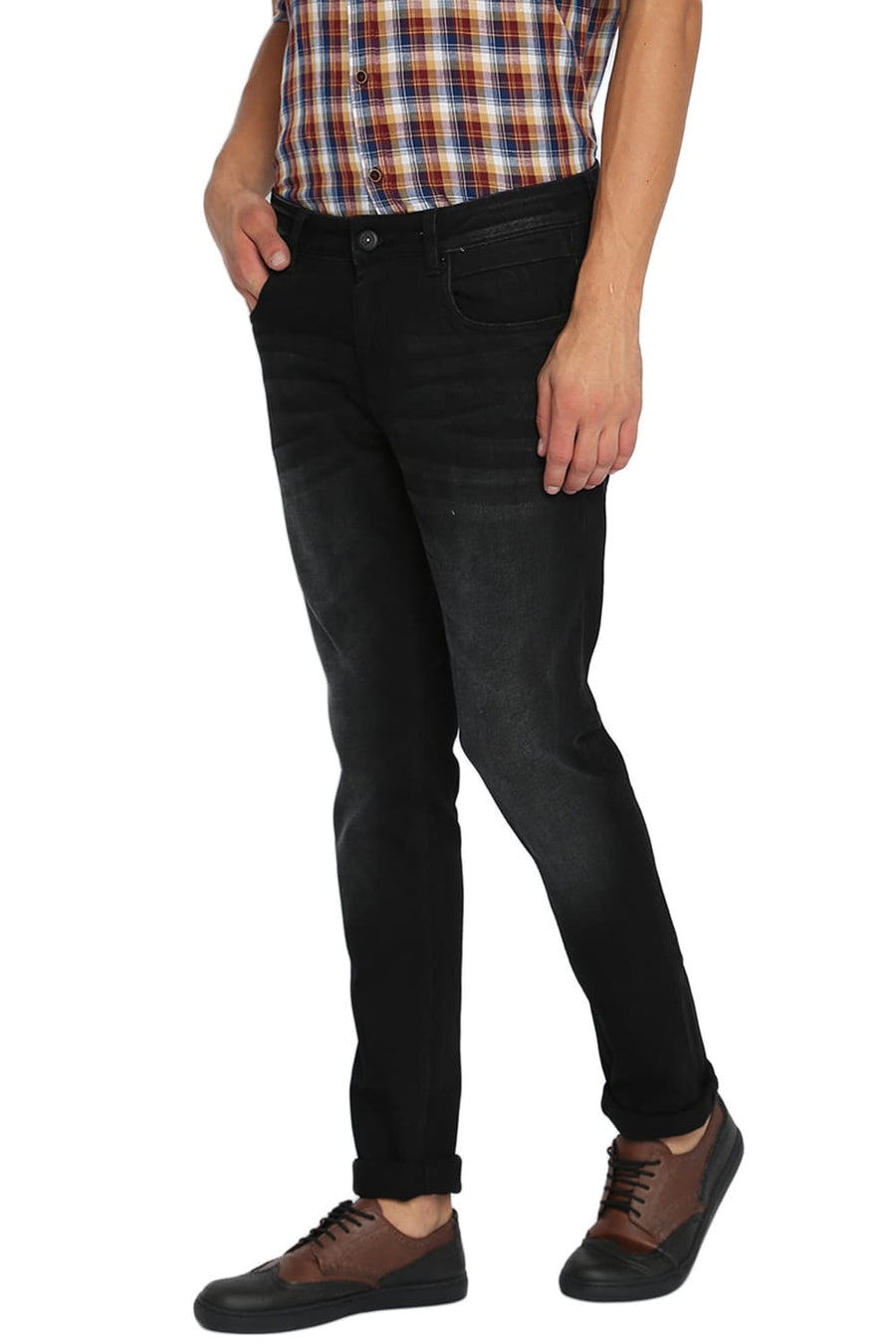 BASICS BLADE FIT JET BLACK STRETCH JEANS