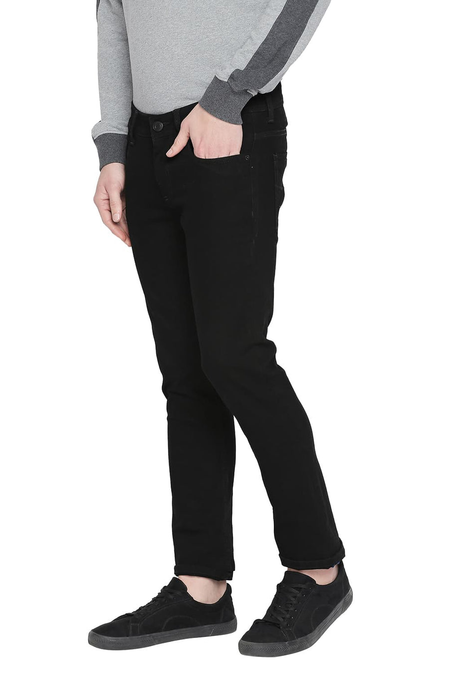 BASICS TORQUE FIT ANTHRACITE STRETCH JEAN